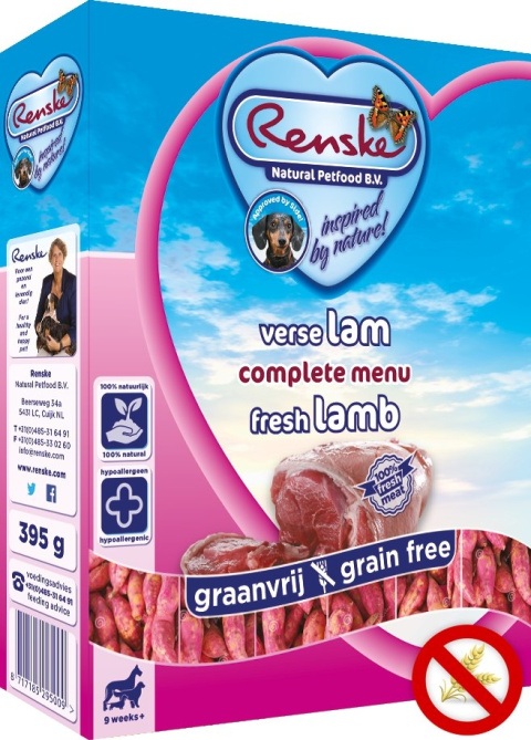 Renske Dog fresh meat - świeża jagnięcina bez zbóż dla psów 10x395 g Renske Dog fresh meat - świeża jagnięcina bez zbóż dla psów 10x395 g