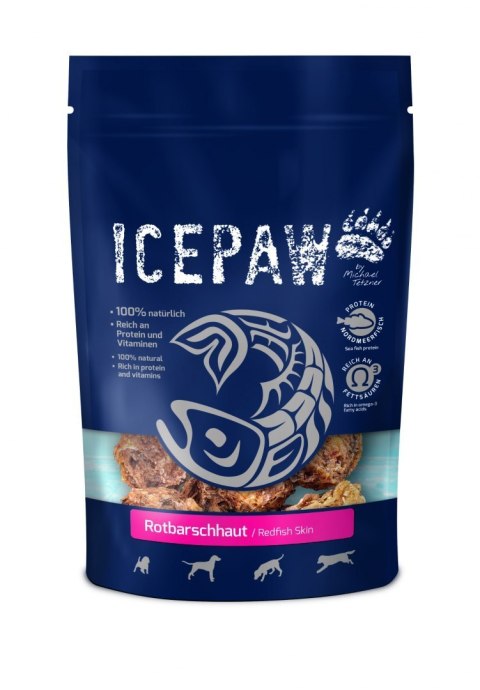 ICEPAW Rotbarschhaut - przysmaki z karmazyna dla psów 100 g ICEPAW Rotbarschhaut - przysmaki z karmazyna dla psów 100 g
