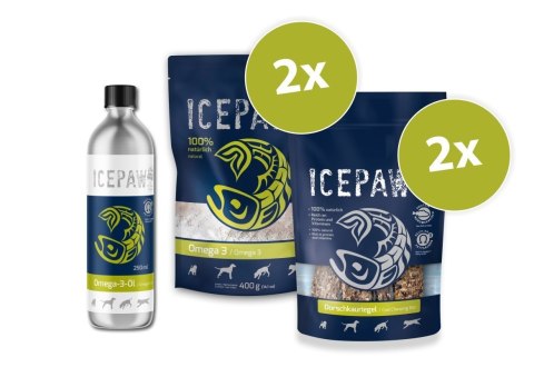 Icepaw Box Omega-3 - zestaw produktów z ryb morskich dla psów