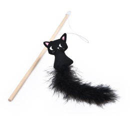 BUBA Wędka z czarnym kotem - zabawka dla kota