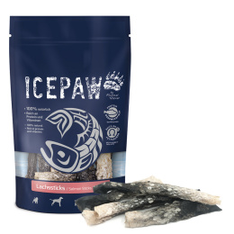 ICEPAW Lachssticks suszone i zwijane skóry łososia dla psów