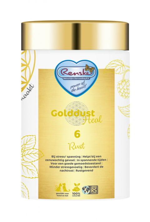 RENSKE GOLDDUST HEAL 6 – odpoczynek – łagodzi napięcia nerwowe, zwiększa odporność na stres, poprawia jakość snu 250g RENSKE GOLDDUST HEAL 6 – odpoczynek – łagodzi napięcia nerwowe, zwiększa odporność na stres, poprawia jakość snu 250g