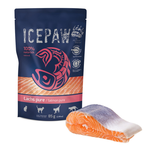 ICEPAW Cat Lachs pure - łosoś dla kotów 85g x 12 op. ICEPAW Cat Lachs pure - łosoś dla kotów 85g x 12 op.