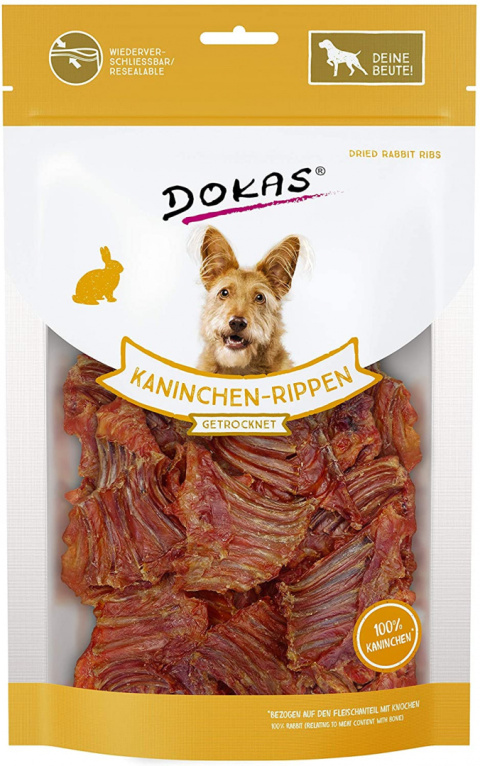DOKAS suszone żebra królicze 100g - przysmak dla psa DOKAS suszone żebra królicze 100g - przysmak dla psa
