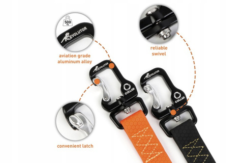 Smycz EVOLUTOR Lifetime Warranty 3m/2,5cm Czarna Smycz EVOLUTOR Lifetime Warranty 3m/2,5cm Czarna