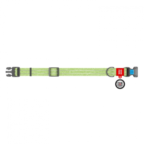 WauDog Re-cotton Obroża dla psa 2,5cm/31-49 cm M Limonka WauDog Re-cotton Obroża dla psa 2,5cm/31-49 cm M Limonka