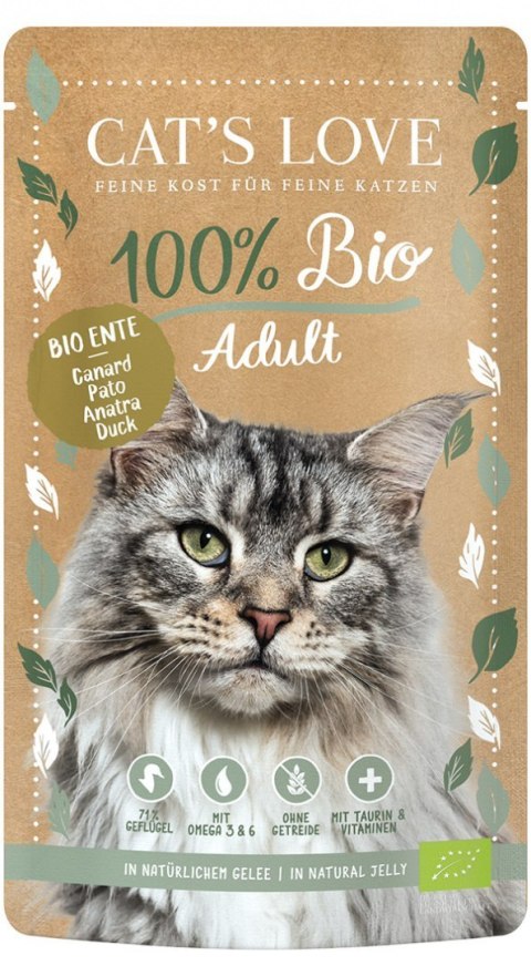 CAT'S LOVE Bio Duck - ekologiczna kaczka w naturalnej galaretce 100g CAT'S LOVE Bio Duck - ekologiczna kaczka w naturalnej galaretce 100g