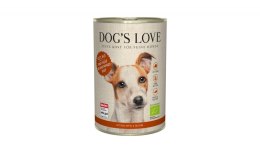 DOG'S LOVE BIO RIND - ekologiczna wołowina z ryżem, cukinią i jabłkiem 400g