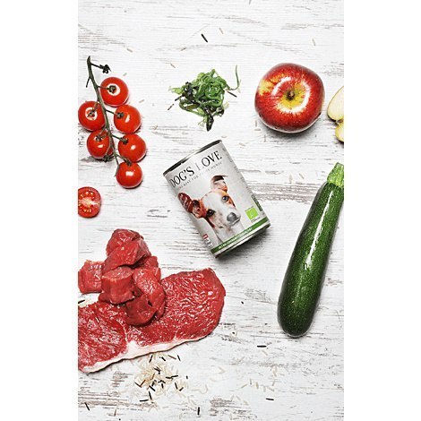 DOG'S LOVE BIO RIND - ekologiczna wołowina z ryżem, cukinią i jabłkiem 800g DOG'S LOVE BIO RIND - ekologiczna wołowina z ryżem, cukinią i jabłkiem 800g