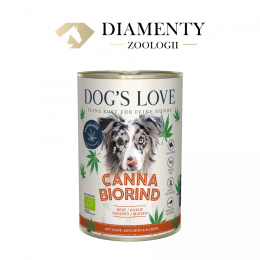 DOG'S LOVE Canna Canis Bio Rind - ekologiczna wołowina z konopiami, cukinią 400g