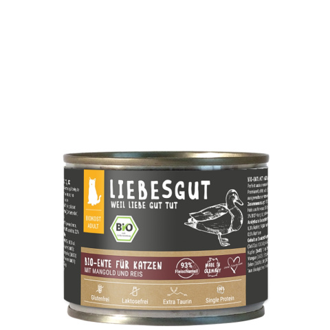 LIEBESGUT BIO ENTE - kaczka z botwinką dla kota 200g x 12 szt. LIEBESGUT BIO ENTE - kaczka z botwinką dla kota 200g x 12 szt.