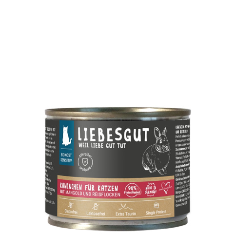 LIEBESGUT Wild Kaninchen – dziki królik z botwinką dla kota 200g x 12 szt. LIEBESGUT Wild Kaninchen – dziki królik z botwinką dla kota 200g x 12 szt.