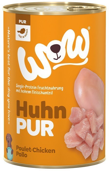 WOW Huhn Pur - czysty kurczak karma monobiałkowa dla psa 6 x 400g WOW Huhn Pur - czysty kurczak karma monobiałkowa dla psa 6 x 400g