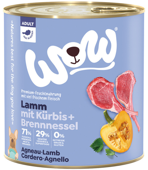 WOW Lamm mit Kürbis – jagnięcina z dynią i pokrzywą 6 x 800g WOW Lamm mit Kürbis – jagnięcina z dynią i pokrzywą 6 x 800g