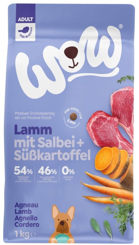 WOW MINI Lamm - jagnięcina z szałwią i batatami dla dorosłych psów małych ras 1kg WOW MINI Lamm - jagnięcina z szałwią i batatami dla dorosłych psów małych ras 1kg