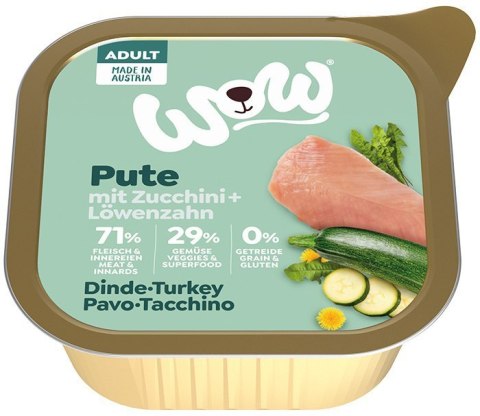 WOW Pute - indyk z cukinią i mniszkiem lekarskim 11 x150g WOW Pute - indyk z cukinią i mniszkiem lekarskim 11 x150g