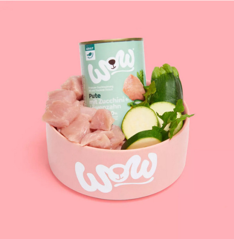 WOW Pute – indyk z cukinią i mniszkiem lekarskim 6 x 800g WOW Pute – indyk z cukinią i mniszkiem lekarskim 6 x 800g