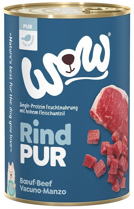 WOW Rind Pur - czysta wołowina karma monobiałkowa dla psa 6 x 400g WOW Rind Pur - czysta wołowina karma monobiałkowa dla psa 6 x 400g