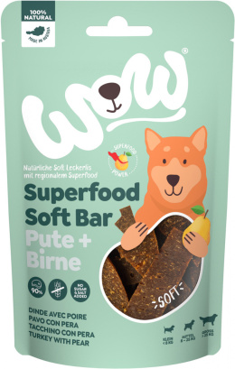 WOW Superfood Soft Bar Pute mięso indyka z gruszką miękkie przysmaki dla psa 150g