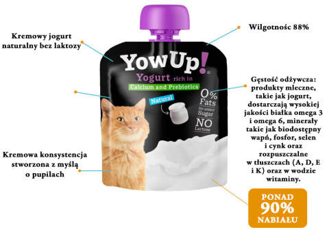 YOWUP! Jogurt naturalny dla kotów 85g YOWUP! Jogurt naturalny dla kotów 85g