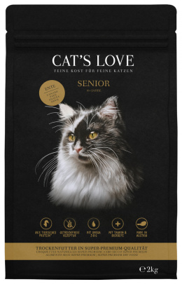 CAT'S LOVE Senior Ente - karma dla kota seniora z kaczką 2kg