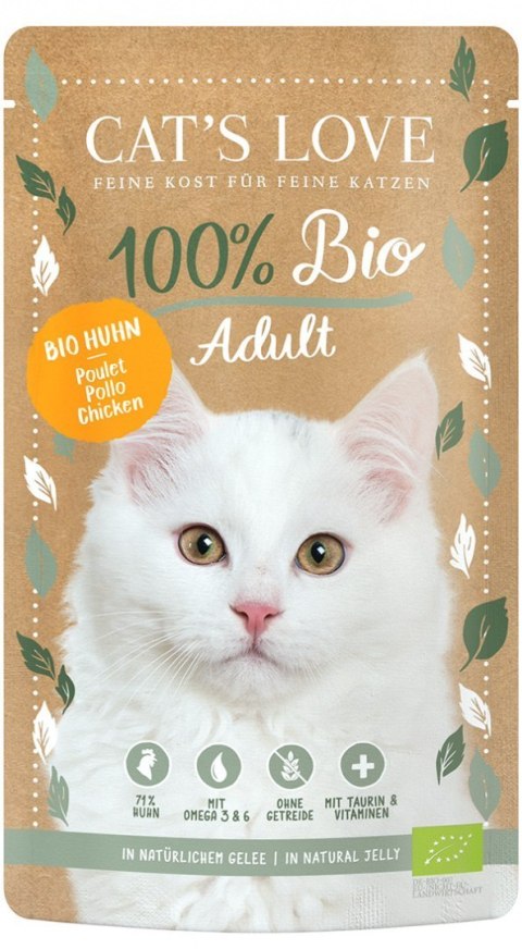 CAT'S LOVE Bio kurczak w naturalnej galaretce 100g x 6 szt. CAT'S LOVE Bio kurczak w naturalnej galaretce 100g x 6 szt.