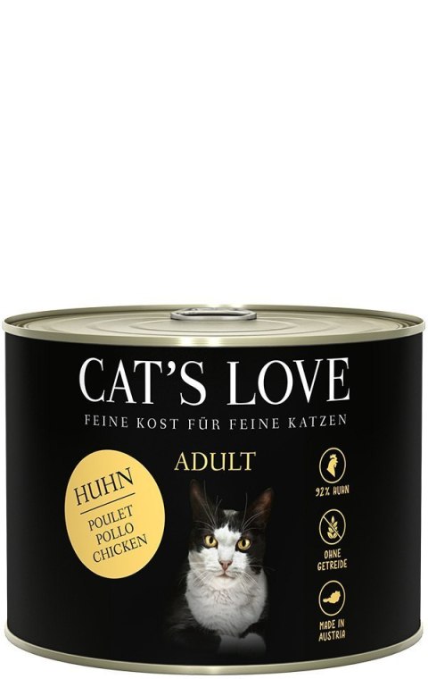 CAT'S LOVE Huhn - kurczak z olejem lnianym i pokrzywą 200g x 6 szt. CAT'S LOVE Huhn - kurczak z olejem lnianym i pokrzywą 200g x 6 szt.
