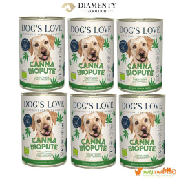 DOG'S LOVE Canna Canis Bio Pute - BIO indyk z konopiami, dynią 6 x 400g