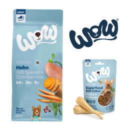 Zestaw WOW HUHN karma sucha 6 kg + Przysmaki