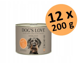 DOG'S LOVE Senior Pute Light - indyk karma dla starszych psów 12x200g