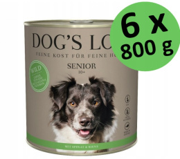DOG'S LOVE Senior Wild - dziczyzna karma dla starszych psów 6x800g