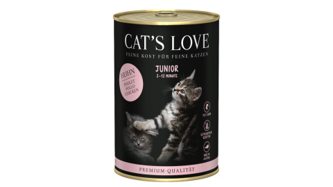 CAT’S LOVE Junior Huhn kurczak z algami i olejem z krokosza 400g x 6 szt. CAT’S LOVE Junior Huhn kurczak z algami i olejem z krokosza 400g x 6 szt.