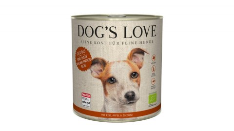 DOG'S LOVE BIO RIND wołowina z ryżem, cukinią i jabłkiem 800g x 6 szt. DOG'S LOVE BIO RIND wołowina z ryżem, cukinią i jabłkiem 800g x 6 szt.