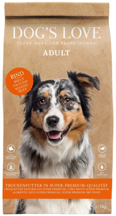 DOG'S LOVE Rind - wołowina z batatami i buraczkami 2 kg DOG'S LOVE Rind - wołowina z batatami i buraczkami 2 kg