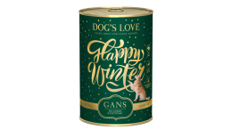 DOG'S LOVE Happy Winter – gęsina z dynią, pasternakiem i żurawiną 400g