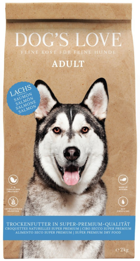 DOG'S LOVE Lachs - łosoś z batatami i spiruliną 2 kg DOG'S LOVE Lachs - łosoś z batatami i spiruliną 2 kg