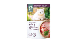 PURE NATURE CAT Huhn Kaninchen - kurczak z królikiem i mniszkiem lekarskim 85g