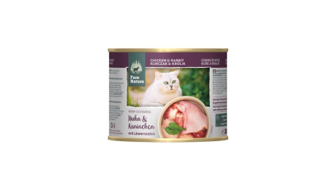 PURE NATURE CAT Huhn Kaninchen - kurczak z królikiem i mniszkiem lekarskim 200g PURE NATURE CAT Huhn Kaninchen - kurczak z królikiem i mniszkiem lekarskim 200g