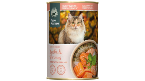 PURE NATURE CAT Lachs Shrimps - łosoś z krewetkami 375g PURE NATURE CAT Lachs Shrimps - łosoś z krewetkami 375g