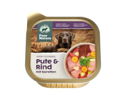 PURE NATURE DOG Pute Rind - indyk i wołowina z marchewką 150g