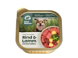 PURE NATURE DOG Rind Lamm - wołowina i jagnięcina z ziemniakami 150g