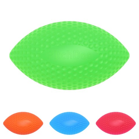 PitchDog Piłka Rugby do aportowania śr. 9 cm, dł. 14 cm Green PitchDog Piłka Rugby do aportowania śr. 9 cm, dł. 14 cm Green