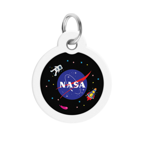 WAUDOG Zawieszka okragła z identyfikatotem QR GPS metalowa NASA 30mm WAUDOG Zawieszka okragła z identyfikatotem QR GPS metalowa NASA 30mm