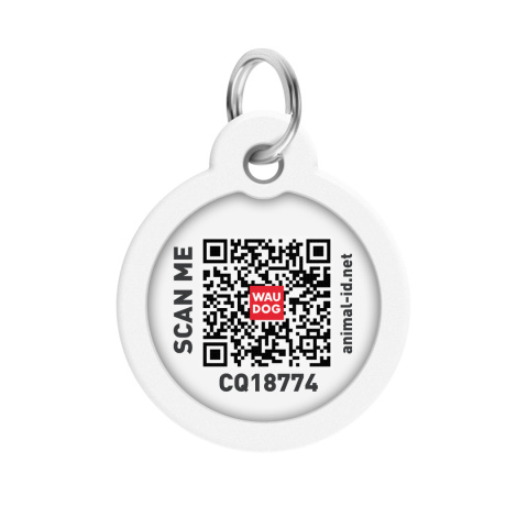 WAUDOG Zawieszka okragła z identyfikatotem QR GPS metalowa NASA 30mm WAUDOG Zawieszka okragła z identyfikatotem QR GPS metalowa NASA 30mm