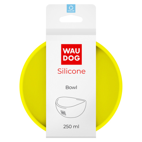 WAUDOG Miska silikonowa 250 ml Żółta - dla małego psa i kota WAUDOG Miska silikonowa 250 ml Żółta - dla małego psa i kota