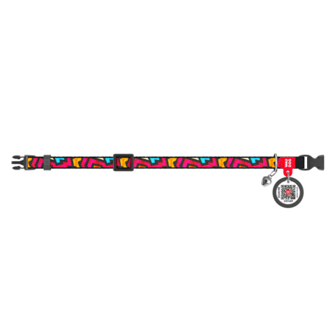 WAUDOG Nylon Obroża dla kota z zawieszką QR 20-30 cm Graffiti WAUDOG Nylon Obroża dla kota z zawieszką QR 20-30 cm Graffiti