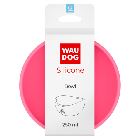 WAUDOG Miska silikonowa 250 ml Różowa - dla małego psa i kota WAUDOG Miska silikonowa 250 ml Różowa - dla małego psa i kota