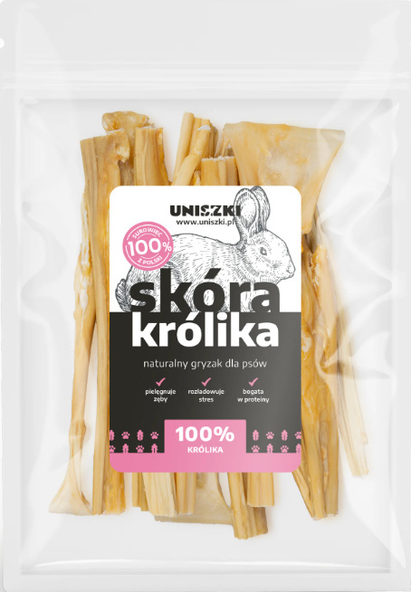 Uniszki Zestaw gryzaków ze Skór Królika Wołowa Jelenia po 50g Uniszki Zestaw gryzaków ze Skór Królika Wołowa Jelenia po 50g