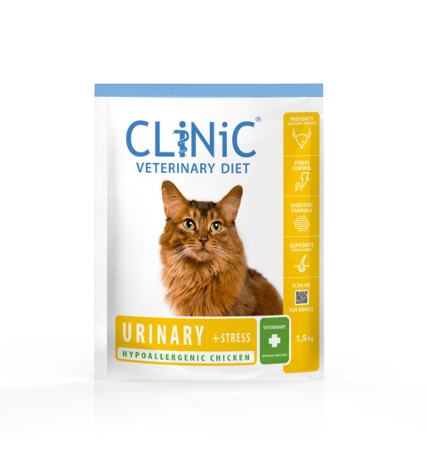 CLiNiC Veterinary Diet Cat Urinary + Stress Hypoallergenic Chicken 1,5kg dla kotów