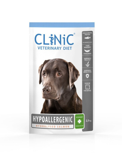 CLiNiC Veterinary Diet Dog Hypoallergenic Hydrolysed Salmon 2,5kg - sucha karma weterynaryjna dla psów